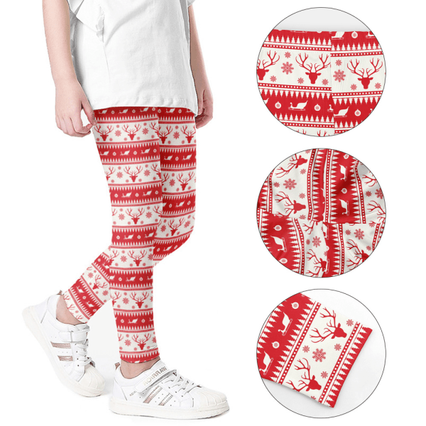 Flickor Chic Julbyxor Barn Rolig Kostym Mjuk Mysig Chri