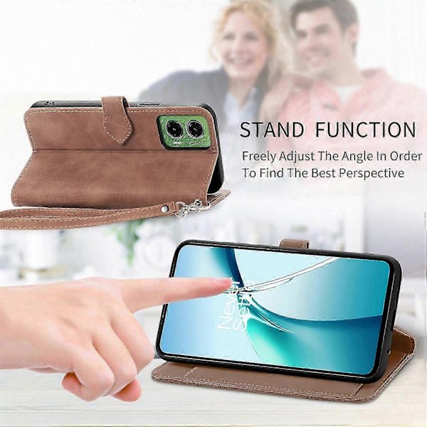 Blixtlåsplånbok PU-läder telefonfodral med blomdesign för Moto G35 5GStyle E