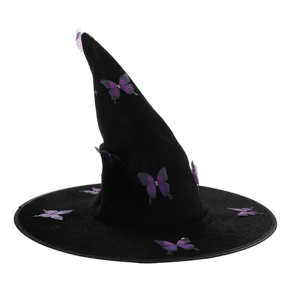 Halloween Heksehat Elegant Sommerfugledekoration til Pynt A