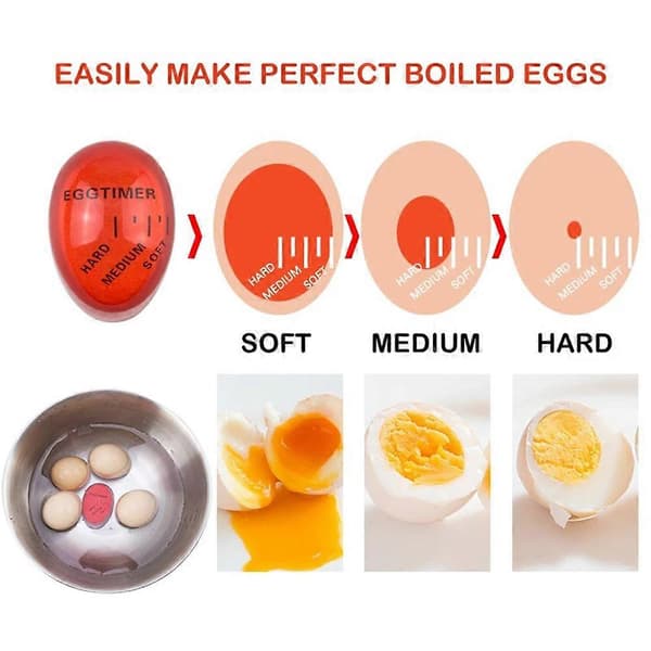 Fargeendrende eggtimer for kokte egg, varmebestandig eggtimer for hjemmekjøkken A
