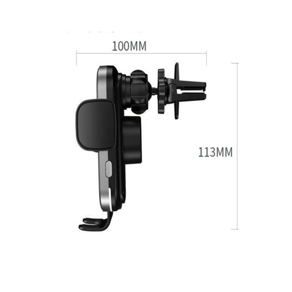 15W snabb trådlös biltelefonhållare med laddningsfunktion, automatisk induktionsmotordrift, Qi Laddstation, för iPhone Samsung Huawei LG etc.