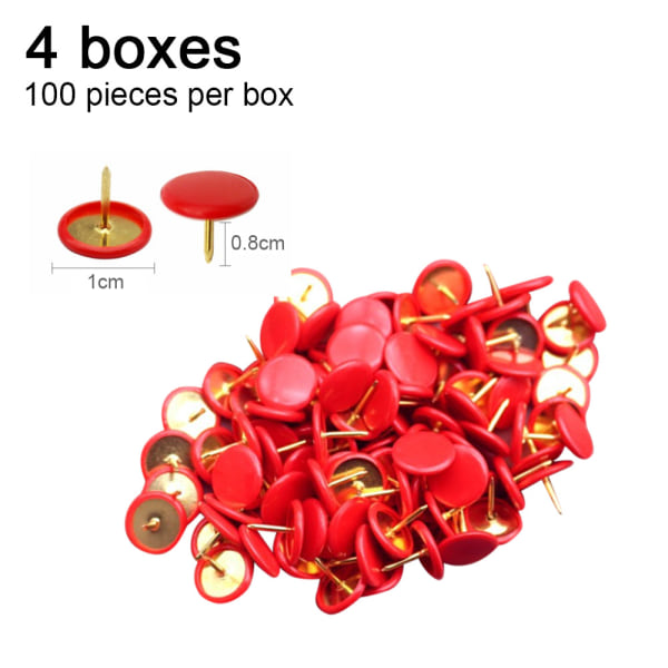 Farver Thumb Tacks 400-count, farver Plast Rundhed Push