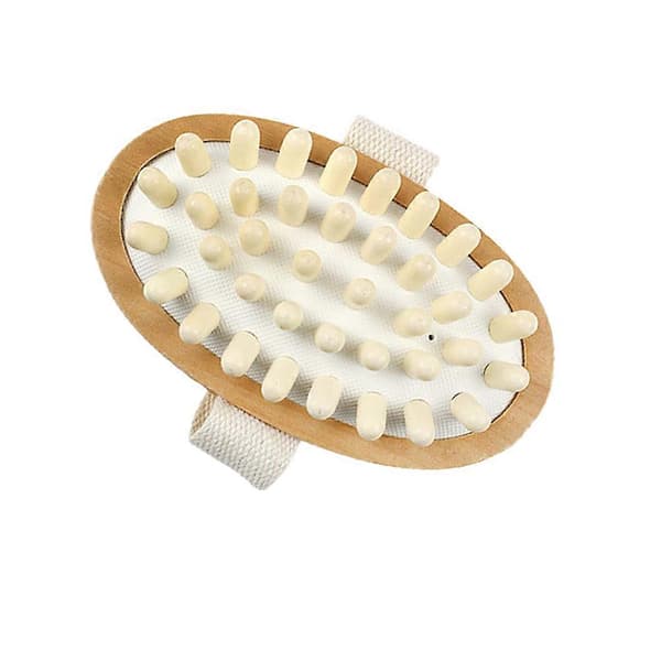 Træ Spa Massager Kropsbørste til kvinder derhjemme i brun lavet af bambusmateriale 1-pak A