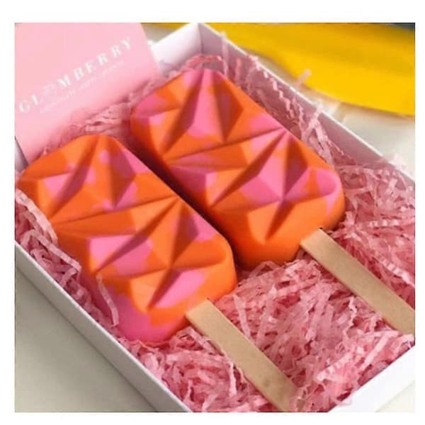 Silikonisform, DIY Gjenbrukbar Silikonisform Ispinneform 4-roms Isformer Ideell, med 50 stk Trepinner A