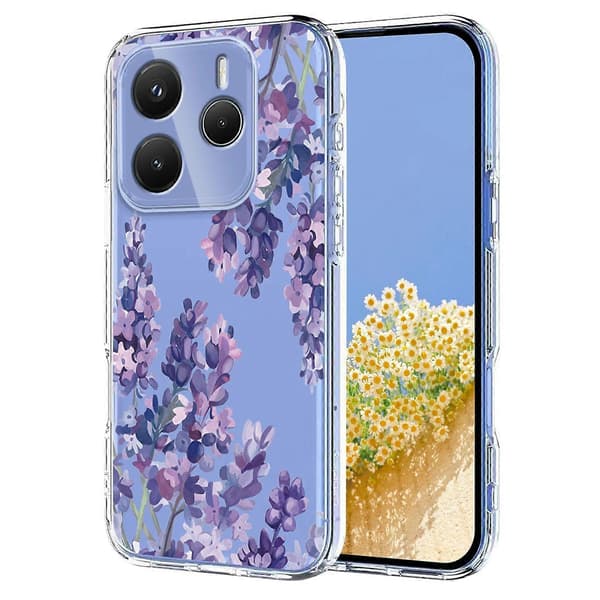 Blomstermønster Malet TPU Telefoncover til Redmi Note 14 5G / Poco M7 Pro 5G