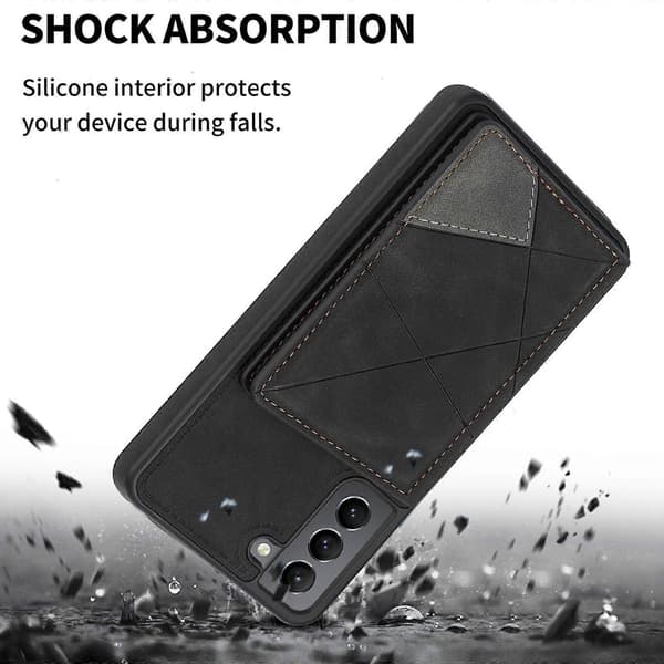 Til Samsung Galaxy S22+ 5G Line kortholder telefoncover sort