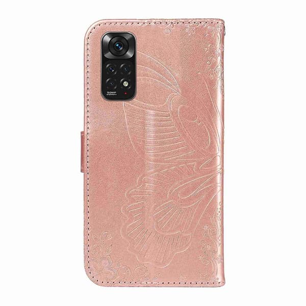 Læder telefoncover til Xiaomi Redmi Note 11 4G / 11S Rødguld