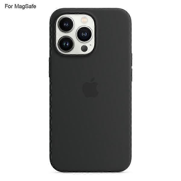 Til iPhone 14 Pro-cover kompatibel med MagSafe flydende silikone telefonbagcover (sort)