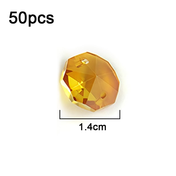 14mm 50 st kristall oktagon pärlor 2 hål DIY bröllop och hem