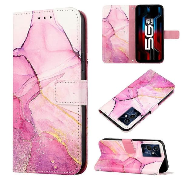 Til Infinix Note 12 Pro 5G PT003 Marmormønster Flip Læder Telefonetui
