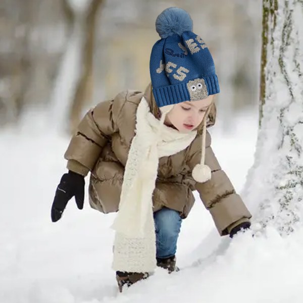 Talvinen kaapeli neulottu pom pom pipo hattu, lasten hattu