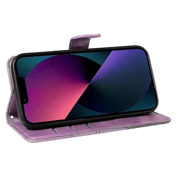 Til iPhone 14 Etui Pung Geometrisk PU Læder Telefoncover Kalvetekstur m A