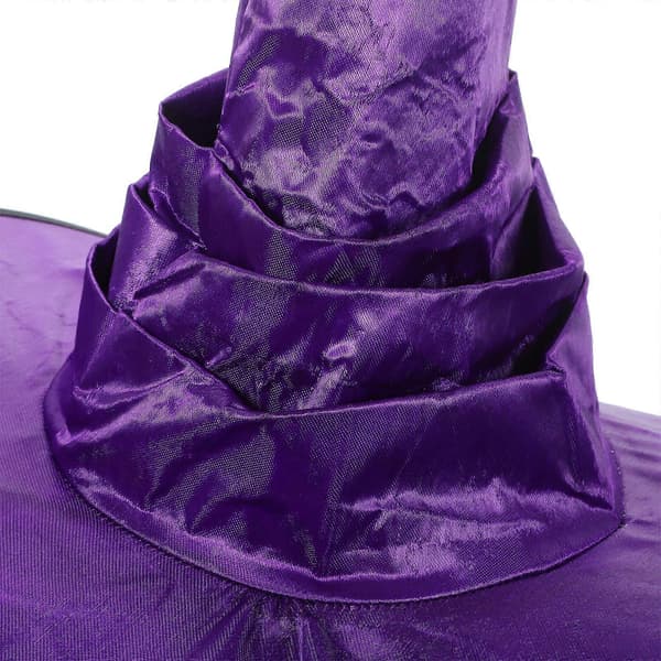 Heksehatt i lilla stoff til Halloween-cosplay og fest A