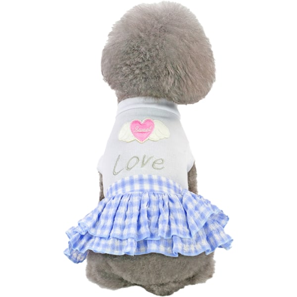 Shirt Princess Plaid Tiered Kjole til Lille Hund Kat Hvalp