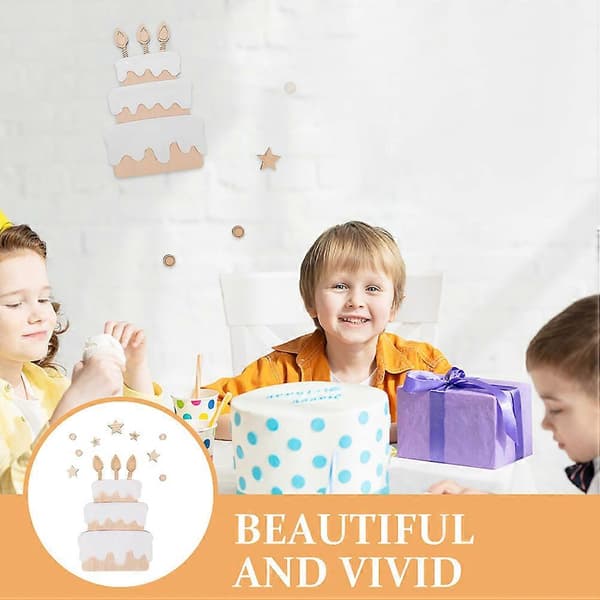 Bursdagsveggdekorasjoner i tre for dekorasjon 4 sett babyshower-skilt A