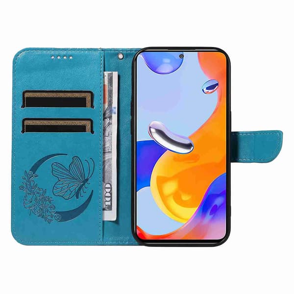 Læder telefoncover til Xiaomi Redmi Note 11 4G / 11S Blå