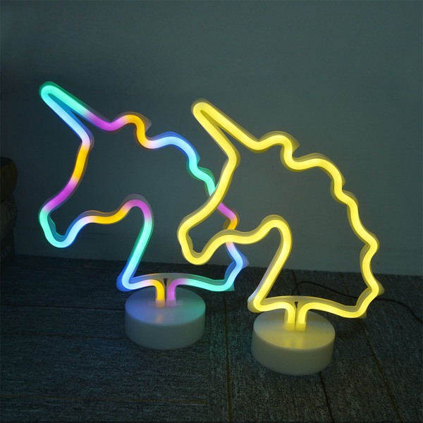 Kaktus Neon Vägg Sovrum Barn med Skrivbordsram Batteri och USB