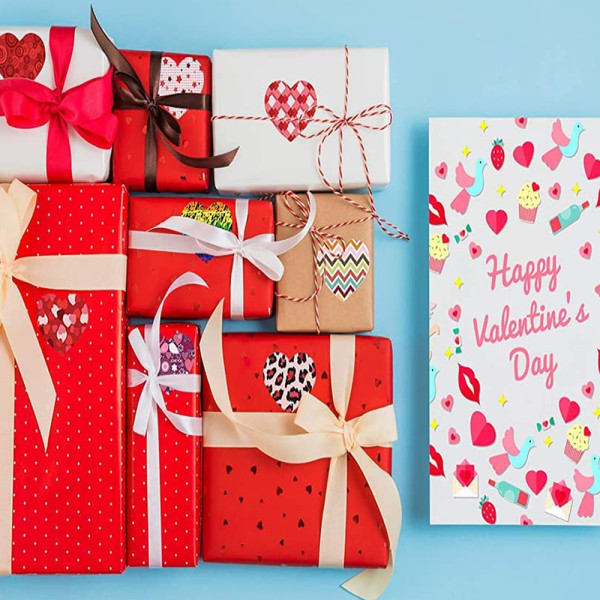 500 STK hjerteklistremerker for Valentinsdag 8 farger kjærlighetsdekor