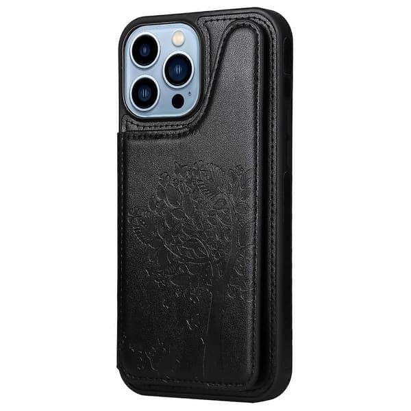 Til iPhone 13 Pro Max støtsikkert telefondeksel med kattetre-preget mønster A
