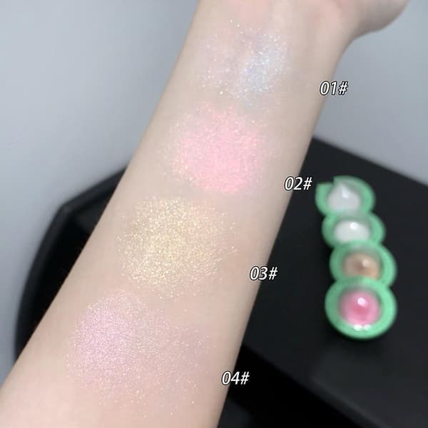 Makeup Highlighter Puder Høj Farvegengivelse Ansigtsmakeup Shimmer-Pudder til Kvinder A