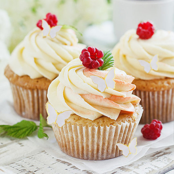 40 st fjärils cupcake toppers födelsedag bröllop fest tårta vägg