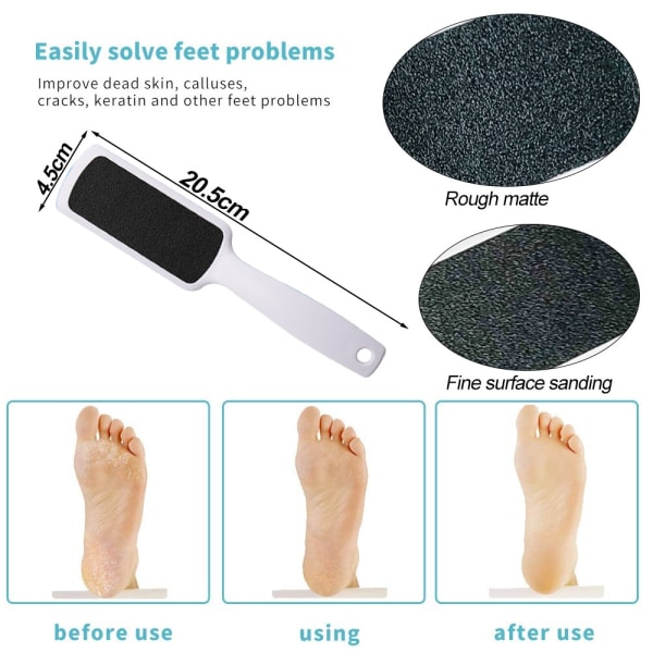 4 stk Pedicure Rasp Dead Skin Remover Dobbeltsidet fod
