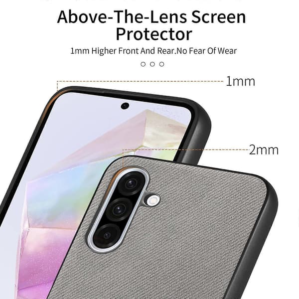 Twill Fabric Leather Skin Bakdeksel til Samsung Galaxy A16