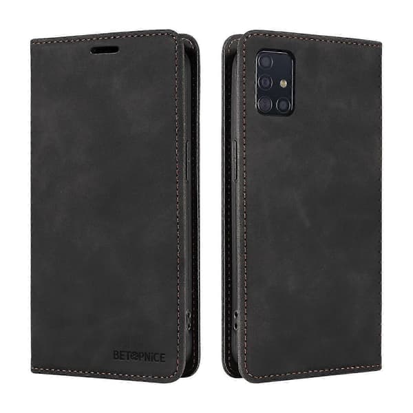 Fodral till Samsung Galaxy A51 4G Läder Folio Plånbok Magnetiskt Skydd...Svart