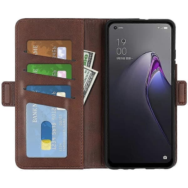 För Oppo Reno8 5G (Global Version)/Reno8 5G Folio Flip Magnetiskt Slitstarkt Telefonfodral Stativ Stötsäkert