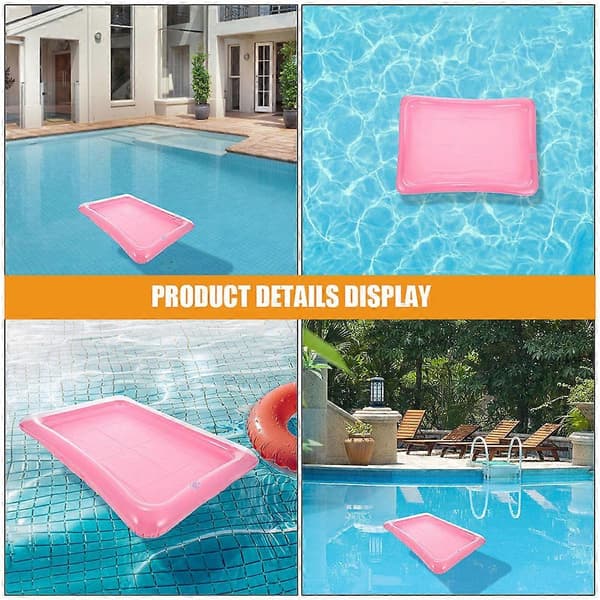 Pink oppustelig flydende isbakke pool drinkholder til udendørs brug 2 stk. A