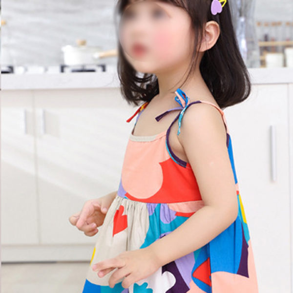 Toddler lasten tyttöjen kesämekko, kukkakuvioinen casual mekko tytöille