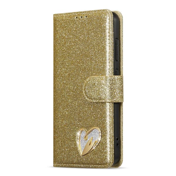 Glitterpulver Kjærlighetsskinntelefondeksel til Samsung Galaxy S24+ 5G