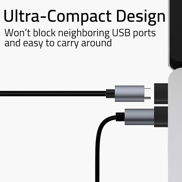 USB C-hona till USB-hane adapter 3-pack [aluminiumhölje,