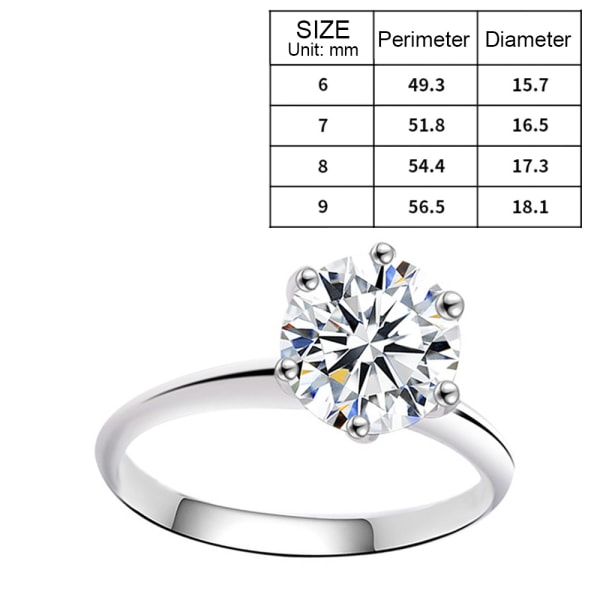 Moissanite giftering , klassisk forlovelsesring for kvinner,