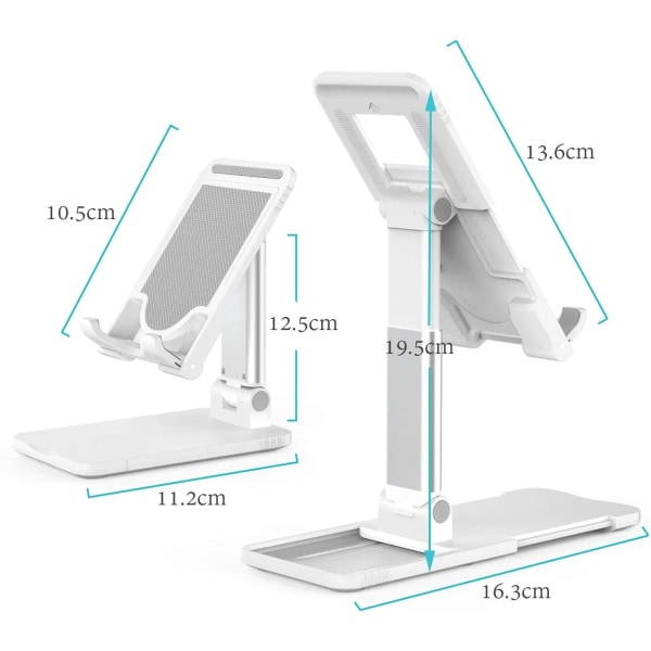 Telefonholder Nettbrettholder Sammenleggbar og justerbar og bærbar bordholder Desktop-telefonholder Kompatibel med alle mobiltelefoner/iPad/Nintendo