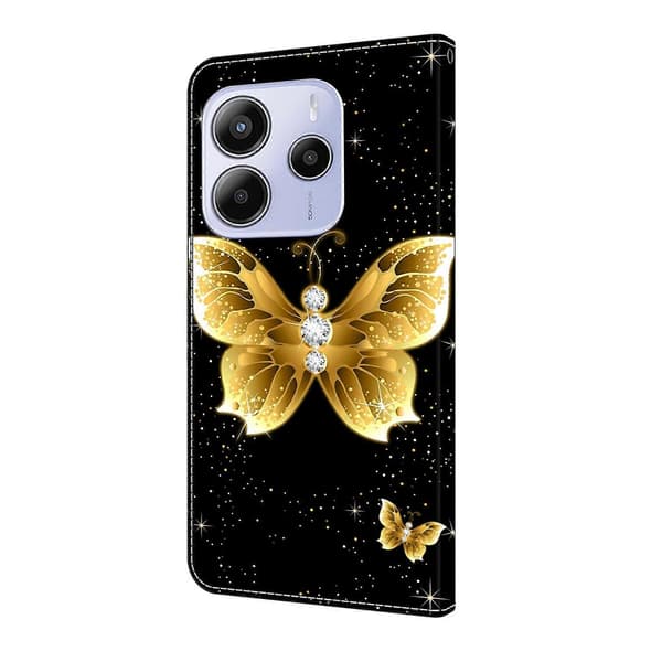 För Xiaomi Redmi Note 14 5G Läderfodral Mönstertryck Plånboksställ Flip Telefonfodral