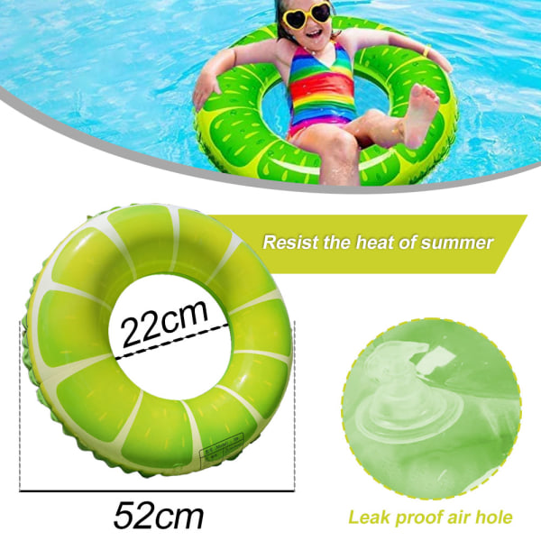 Frugt Pool Float, Orange Citron Svømme Ring, Oppustelig Svømme Ring