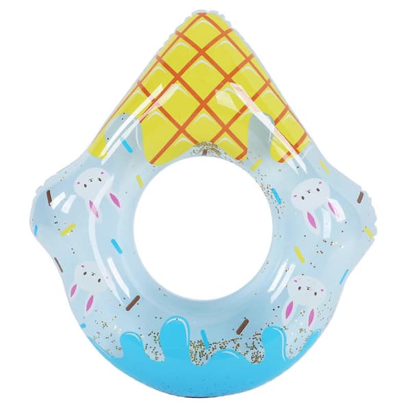 70 cm Børneisvaffel Svømmeringe med Glitter Tyk PVC Oppustelig Pool Flyderør Ring A