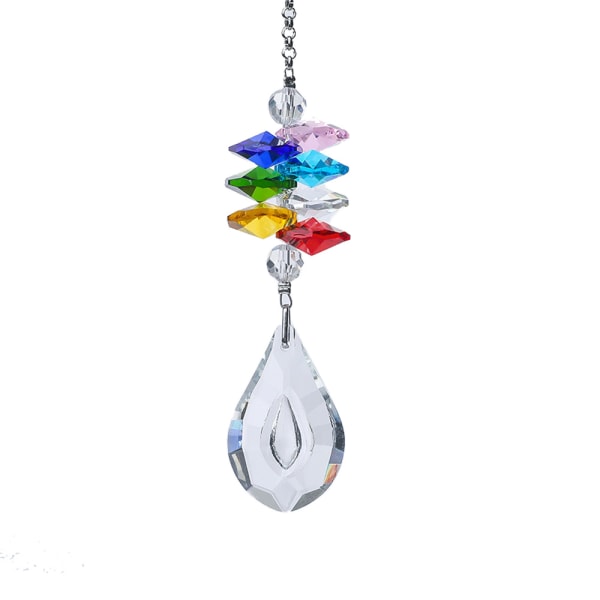 Crystal Suncatcher, hengende regnbuemaskin med chakrastjerne