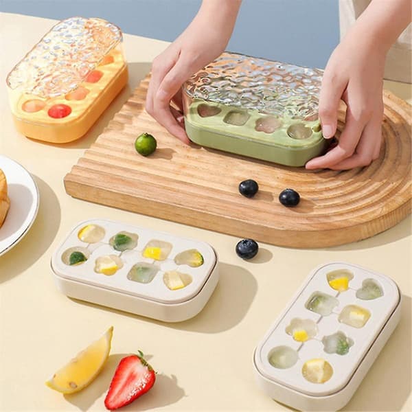 Press isbitsbricka 8 isbitsbricka låda trycktyp isbitsmaskin lätt att ta bort isbricka form sommarköksredskap B A