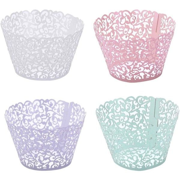 Muffinsformar 40 st/förpackning Krämvit spets Muffinsformar