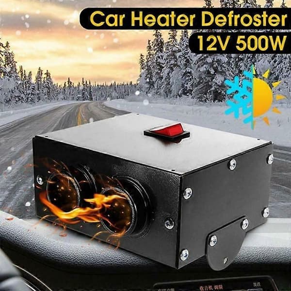 500w Bilvarmer Defroster 12/24V Vinter Elektrisk 2 Hull Rask Oppvarming Frontrute Avdugging