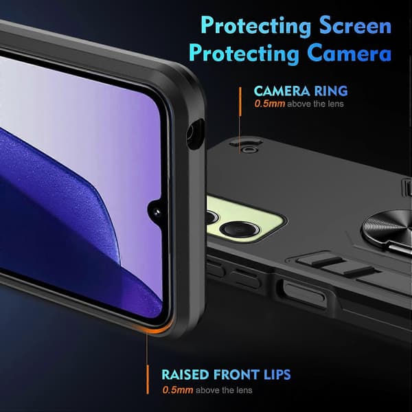For Samsung Galaxy A16 5G/A16 4G Deksel PC+TPU Drop Defend Telefondeksel med Ringstativ A