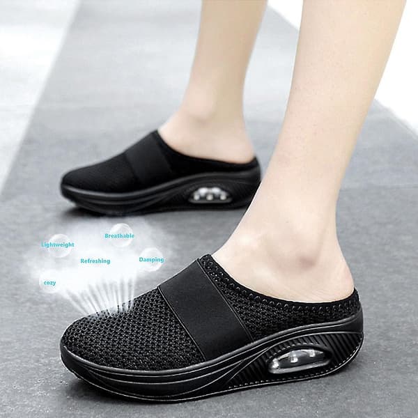 Sommer pustende lette luftpute slip-on gåtøfler flate sko A