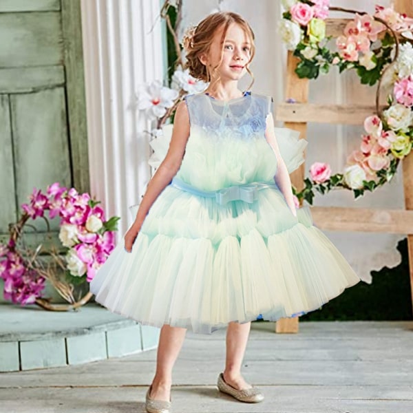 Babyflicka prinsessklänning med rosett och paljetter