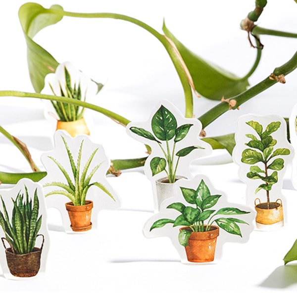 Laptopdekaler i ministorlek, 2-pack DIY-dekor gröna växter