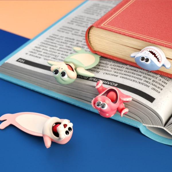 Hauska kirjanmerkki lapsille, Outo Kaverit Kirjanmerkit Puristettu söpö 3D C