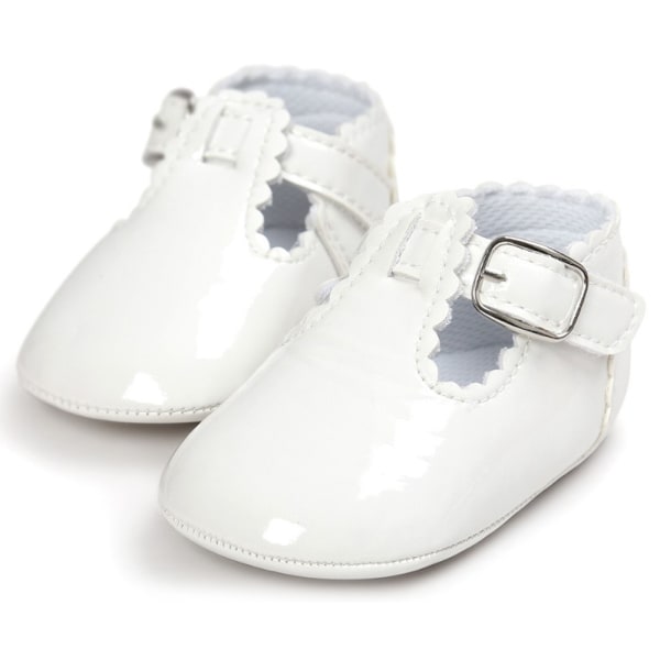 Baby Girls Mary Jane Flats Shoes med skridsikker blød sål Toddler First Walkers Newborn Princess Dress Shoes Light Baby Sneaker Shoes