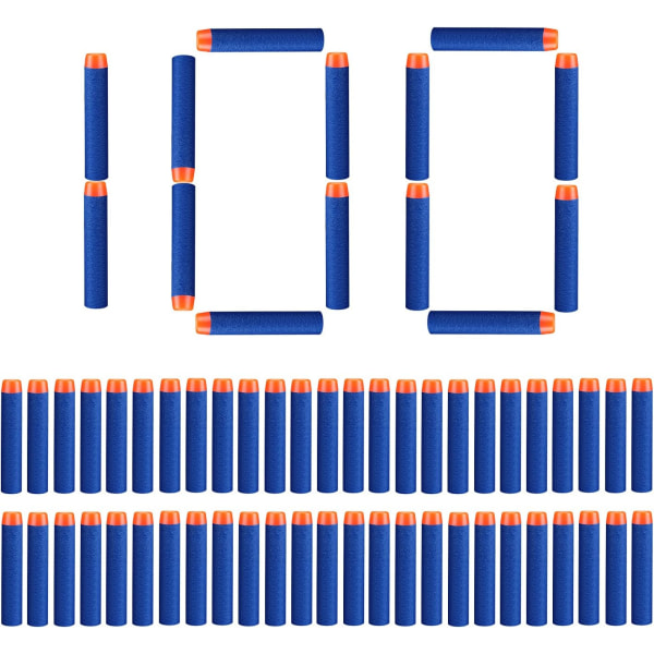 Nerf darts, 100 kpl pakkaus, 7,2 cm, sininen vaahtomuovi Nerf N-Strike Elite -sarjaan, leluase.
