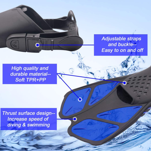 Swim Fins for Adult, Snorkel Fins Snorkeling Gear Flippers for